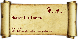 Huszti Albert névjegykártya